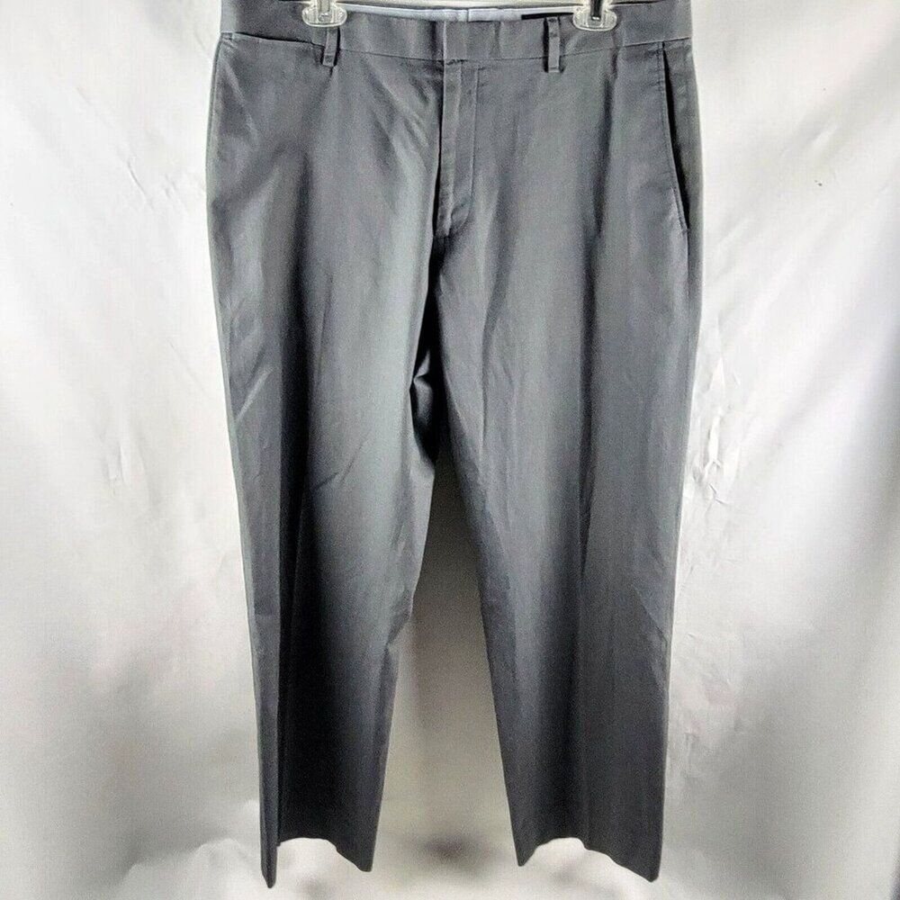 Banana Republic Dress Pants Mens 35x32 Gray Classic Fit Flat Front Cotton Blend